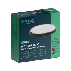 Plafon LED 36W 3820lm 4K okrągły czarna IP44 pilot czujnik ruchu 420x65mm Plafon LED 36W 3820lm 4K okrągły czarna IP44 pilot czujnik ruchu 420x65mm