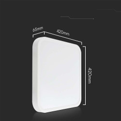 Plafon LED 48W 5160lm 4K kwadrat biały IP44 420x420x65mm VT-8630 Plafon LED 48W 5160lm 4K kwadrat biały IP44 420x420x65mm VT-8630