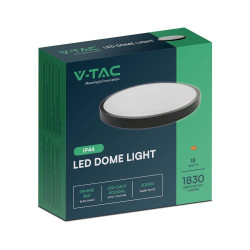 Plafoniera LED 18W 1830lm 4K okrągła czarna IP44 250X63mm VT-8618B