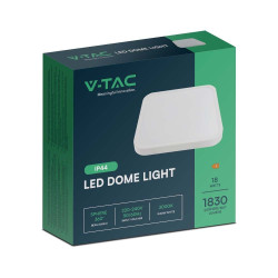 Plafon LED 18W 1830lm 4K biały kwadrat IP44 250x250x65mm SKU76251 V-Tac