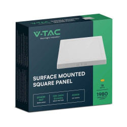 Downlight LED n/t 18W 1980lm 4K kwadrat biały 220x220x31mm IP20 VT-61018 SKU10499 V-Tac