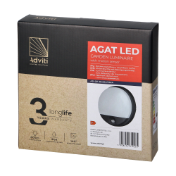 Oprawa zewnętrzna AGAT LED 10W szara PIR 140st 800lm IP54 4K