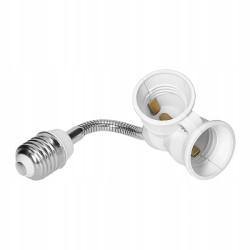 Przejściówka adapter przedłużka do żarówki z 1xE27 na 2xE27 biała Orno