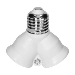 Przejściówka adapter żarówki E27 na 2xE27 biała LH/E27/2XE27-15 Orno Przejściówka adapter żarówki E27 na 2xE27 biała LH/E27/2XE27-15 Orno