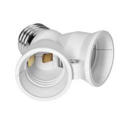 Przejściówka adapter żarówki E27 na 2xE27 biała LH/E27/2XE27-15 Orno Przejściówka adapter żarówki E27 na 2xE27 biała LH/E27/2XE27-15 Orno