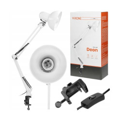 Lampa biurkowa DEON przykręcana 60W E27 stalowa biała DL-14/W Orno Lampa biurkowa DEON przykręcana 60W E27 stalowa biała DL-14/W Orno