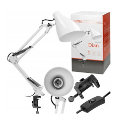 Lampa biurkowa DIAN przykręcana 60W E27 stalowa biała DL-13/W Orno Lampa biurkowa DIAN przykręcana 60W E27 stalowa biała DL-13/W Orno