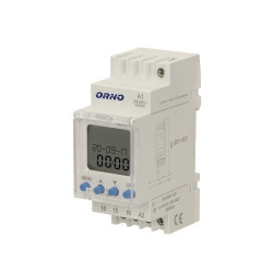 Elektroniczny programator astronomiczny i czasowy 100 programów 3 języki 16A 230V OR-PRE-451 Orno