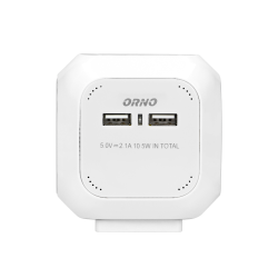 Przedłużacz kostka 4x230V 2xUSB przewód 1,4m 3x1mm2 biały OR-AE-13144/W Przedłużacz kostka 4x230V 2xUSB przewód 1,4m 3x1mm2 biały OR-AE-13144/W