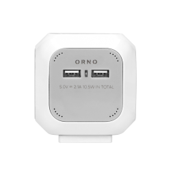 Przedłużacz kostka 4x230V 2xUSB przewód 1,4m 3x1mm2 biało-szary Orno