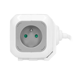 Przedłużacz kostka 4x230V 2xUSB przewód 1,4m 3x1mm2 biało-szary Orno
