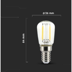 Żarówka LED E14 2W tablicowa ST26 przezroczysta filament 200lm 4K Żarówka LED E14 2W tablicowa ST26 przezroczysta filament 200lm 4K