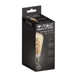 Żarówka LED E27 ściemnialna 4,8W 250lm 2,2K ST64 złota vintage filament SKU217416 V-Tac