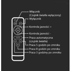 Naświetlacz LED solarny 10W 800lm czarny 4K czujnik zmierzchowy IP65
