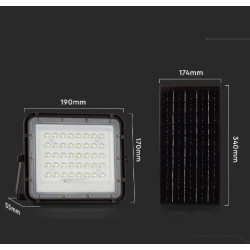 Naświetlacz LED solarny 10W 800lm czarny 4K czujnik zmierzchowy IP65