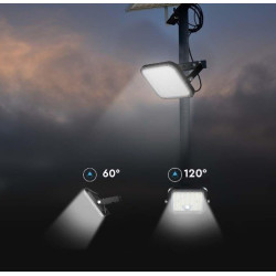 Naświetlacz solarny LED 30W 4800lm 4K PIR IP65 pilot timer czarny VT-432