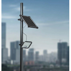 Naświetlacz solarny LED 30W 4800lm 4K PIR IP65 pilot timer czarny SKU10310 V-Tac