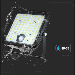 Naświetlacz solarny LED 30W 4800lm 4K PIR IP65 pilot timer czarny VT-432