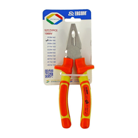 Szczypce uniwersalne izolowane 1000V 293N-180 Ergom