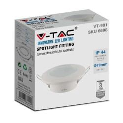 Downlight na LED GU10 oczko białe okrągłe IP44 230V SKU6698 VT-981 V-Tac Downlight na LED GU10 oczko białe okrągłe IP44 230V SKU6698 VT-981 V-Tac