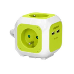 Przedłużacz kostka 4x230V 2xUSB biało-limonkowy OR-AE-13144/L Orno Przedłużacz kostka 4x230V 2xUSB biało-limonkowy OR-AE-13144/L Orno