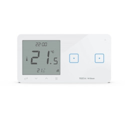 Dwupolowy przewodowy dotykowy szklany włącznik z regulatorem temperatury WSR-02mP biały Sinum WG.23.0108 Tech-Sterowniki