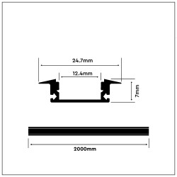 Profil aluminiowy p/t biały 24,7x7mm 2m klosz mleczny SKU3368 V-Tac Profil aluminiowy p/t biały 24,7x7mm 2m klosz mleczny SKU3368 V-Tac