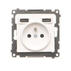 Gniazdo z ładowarką 2xUSB-A biały mat TGZ1ZUSB2AA.01/111 Simon55 Kontakt-Simon