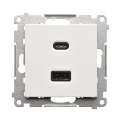 Ładowarka USB C+A 18W 3,1A biały mat TEC2CAQ.01/111 Simon55 Konktakt-Simon