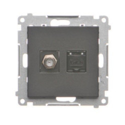 Gniazdo TV+RJ45 czarny mat TASFRJ45.01/149 Simon55 Kontakt-Simon