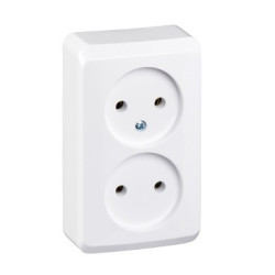 Gniazdo podwójne bez uziemienia n/t IP20 GWN-220P białe WDE001040 PRIMA Schneider