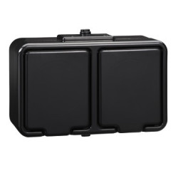 Gniazdo podwójne n/t IP44 z/u NT-230H czarne NT230H05 CEDAR Schneider