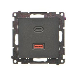 Ładowarka USB C+A 30W 3,1A czarny mat TEC2CAQ.01/149 Simon55 Kontakt-Simon