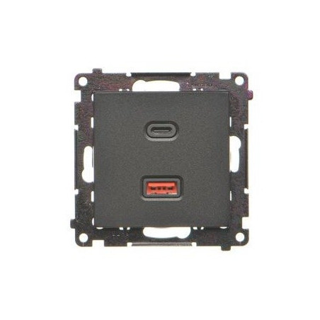 Ładowarka USB C+A 30W 3,1A czarny mat TEC2CAQ.01/149 Simon55 Kontakt-Simon