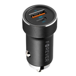 Ładowarka samochodowa PD QC CC-06 1x USB-C 1x USB 20W czarna GSM112638 Forever