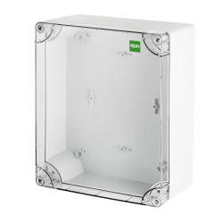 Puszka n/t Industrial 340x270x165 szara IP65 pokrywa transparentna EPN