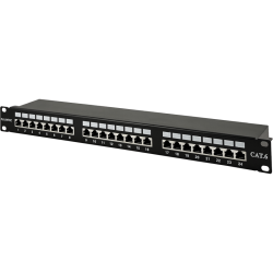 Patchpanel 1U/19 cali STP ekranowany 24 porty kat.6 złącza LSA półka montażowa Q-LANTECD PK-S6-1 A-LAN Technologie