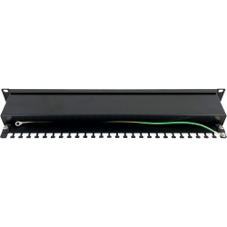 Patchpanel 1U/19 cali STP ekranowany 24 porty kat. 6 złącza LSA półka montażowa Patchpanel 1U/19 cali STP ekranowany 24 porty kat. 6 złącza LSA półka montażowa