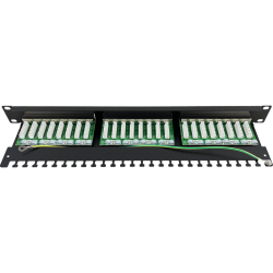 Patchpanel 1U/19 cali STP ekranowany 24 porty kat. 6 złącza LSA półka montażowa Patchpanel 1U/19 cali STP ekranowany 24 porty kat. 6 złącza LSA półka montażowa