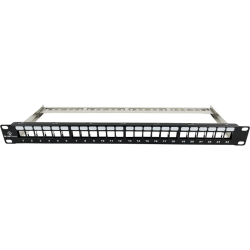 Patch panel pusty 19" modularny 24 porty 1U z podporą ALANTEC Patch panel pusty 19" modularny 24 porty 1U z podporą ALANTEC