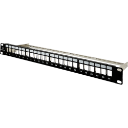 Patch panel pusty 19" modularny 24 porty 1U z podporą ALANTEC Patch panel pusty 19" modularny 24 porty 1U z podporą ALANTEC