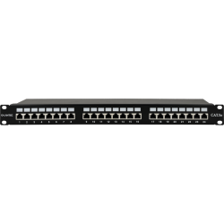 Patch panel 1U/19 cali STP ekranowany 24 porty kat. 5E złącza LSA Patch panel 1U/19 cali STP ekranowany 24 porty kat. 5E złącza LSA