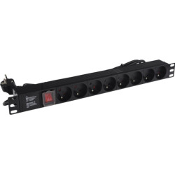 Listwa zasilająca do szafy RACK 19" 8x gniazdo z wyłącznikiem 26598 Elpio