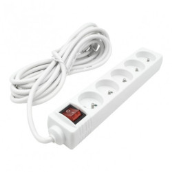 Przedłużacz z wyłącznikiem 5 gniazd z/u 5m 3x1,5mm² biały M20562 Eco Light