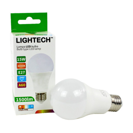 Żarówka LED E27 bulb 15W 1500lm 3000K 112106 Lightech