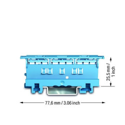 Adapter 221-500/000-006 do złączek Wago 4mm2 na szynę TH-35 niebieski
