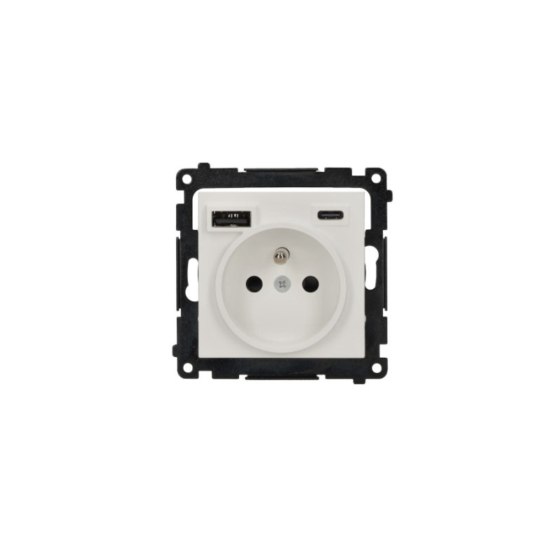 Gniazdo pojedyncze z ładowarką USB A+C TGZ1ZUSB2CA.01/111 biały mat Simon55 Kontakt-Simon Gniazdo pojedyncze z ładowarką USB A+C TGZ1ZUSB2CA.01/111 biały mat Simon55 Kontakt-Simon