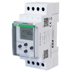 Zegar programowalny tygodniowy 2-kanałowy na szynę PCZ-522.4 F&F