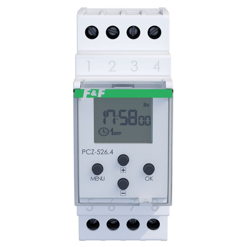 Zegar astronomiczny 2-kanałowy na szynę PCZ-526.4 F&F Zegar astronomiczny 2-kanałowy na szynę PCZ-526.4 F&F
