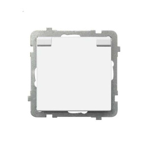 Gniazdo pojedyncze z/u IP44 biała klapka GPH-1RZ/m/00/w białe SONATA Ospel
